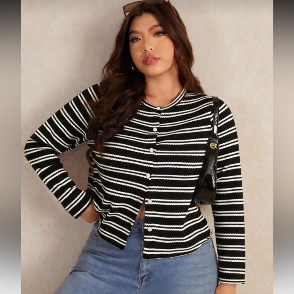 NWOT stripe cardigan top